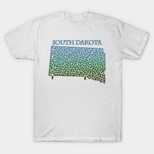 State of South Dakota Colorful Maze T-Shirt